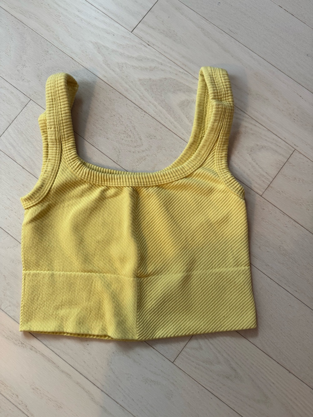 Yellow Ribbed Tank Top